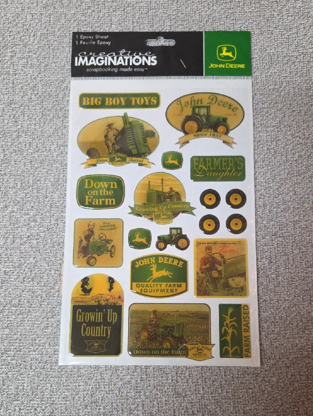 2 John Deere Green Themed Sticker Sheets - Picture 2 of 4